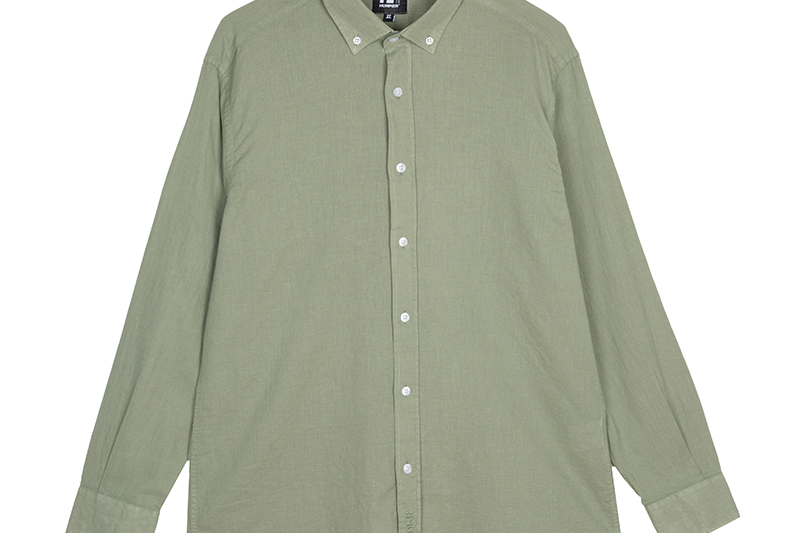 Camisa lino manga larga khaki humpier