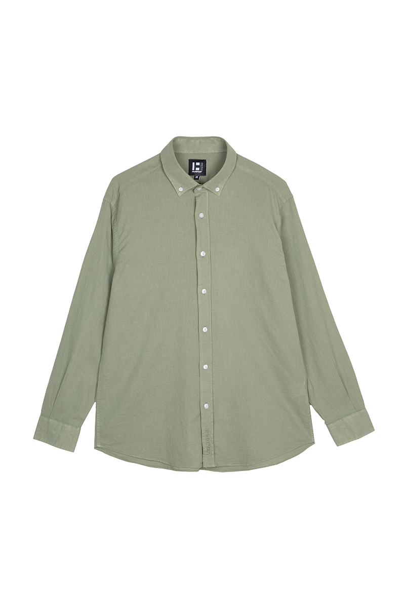 Camisa lino manga larga khaki humpier