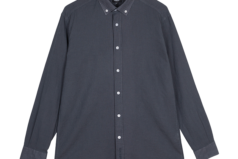 Camisa lino manga larga navy humpier