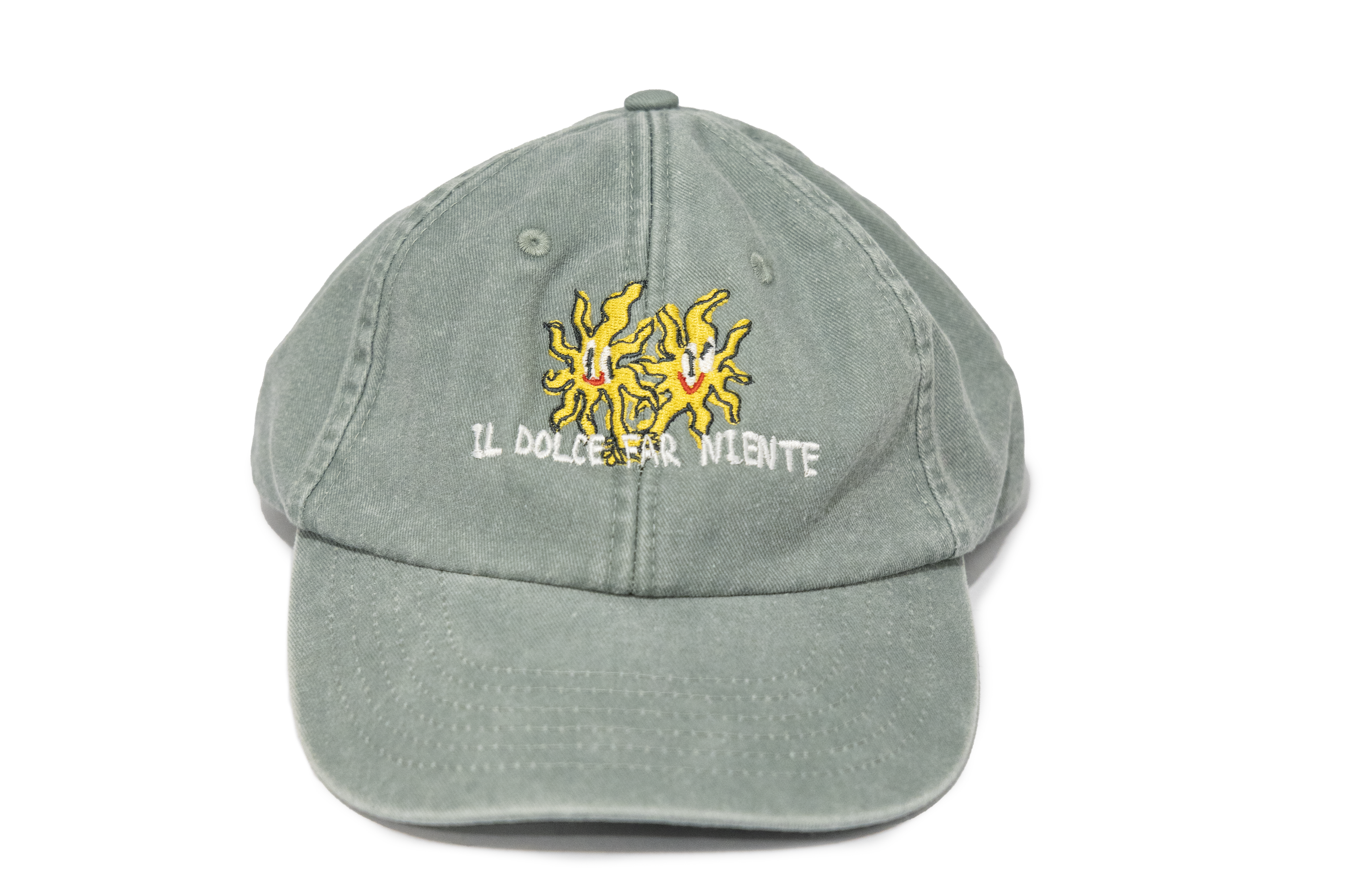 Gorra con bordado Dolce far niente verde khaki