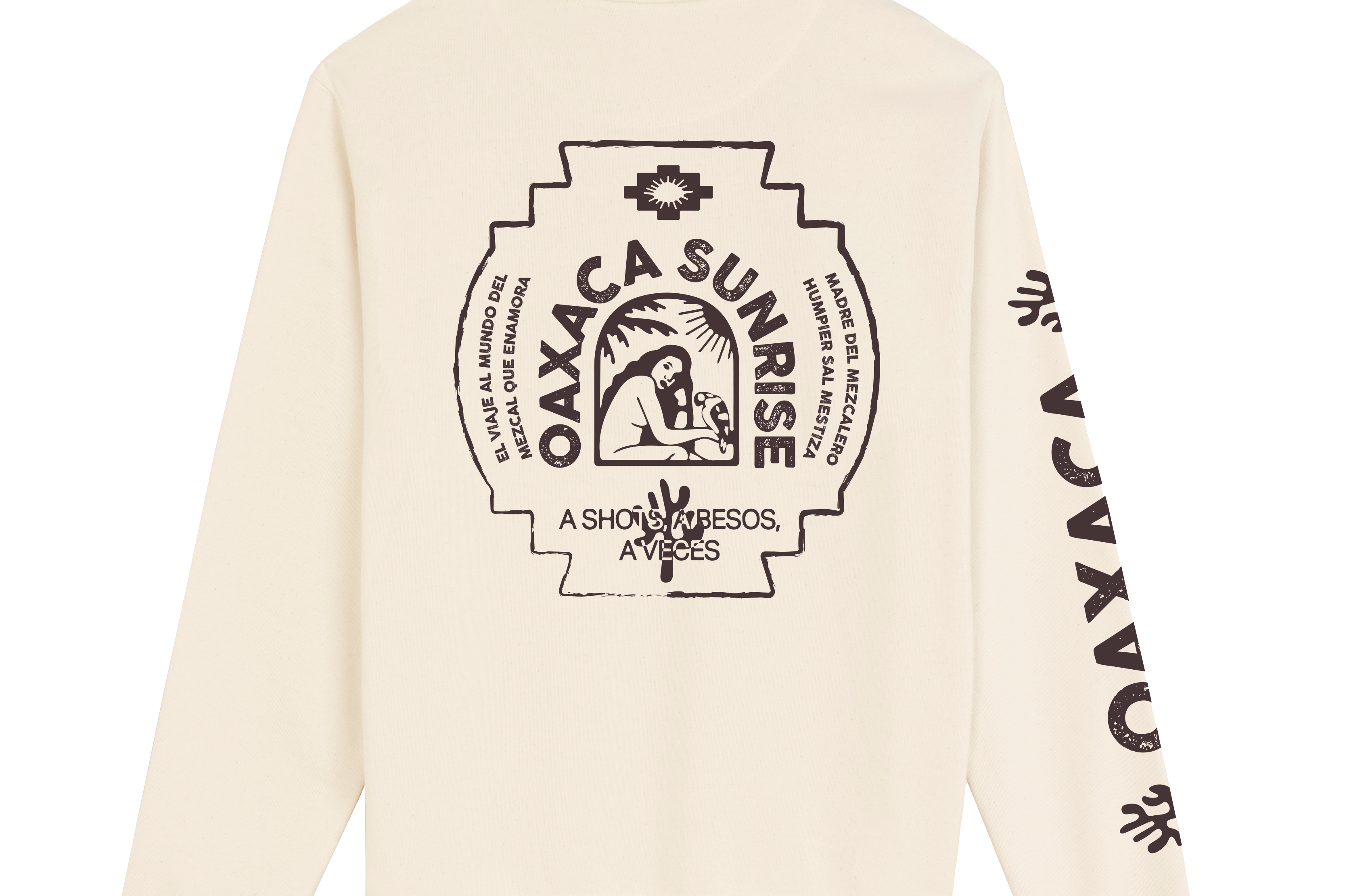 Sudadera sin capucha Oaxaca Humpier crema