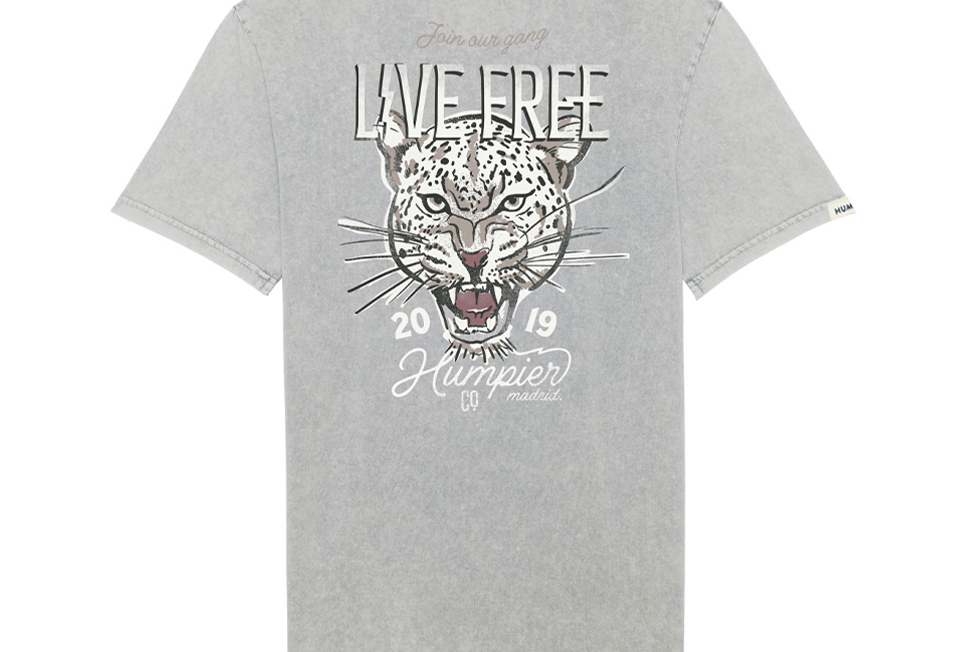 Camiseta manga corta Leopard Humpier gris